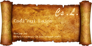 Csányi Lajos névjegykártya