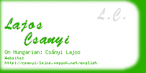 lajos csanyi business card